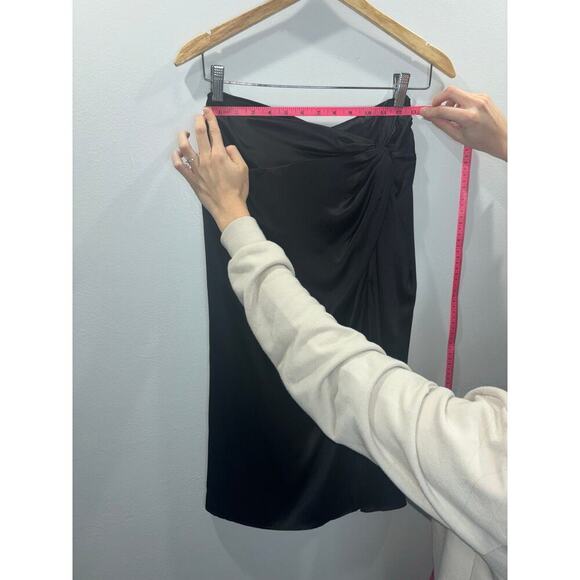 Amanda Uprichard Silk Skirt- Ansley Midi Wrap Slip Silk Black Skirt- Size Small - Picture 15 of 15